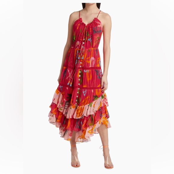 Farm Rio
Mixed Fruits Ocean Tiered Midi-Dress - Picture 6 of 13